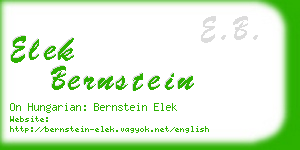 elek bernstein business card